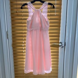 Size 2 pink David’s Bridal dress. Perfect condition.